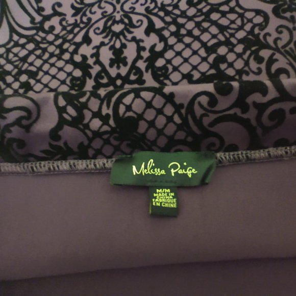 Melissa Paige Purple Flocked Straight Skirt Size M - Picture 3 of 4